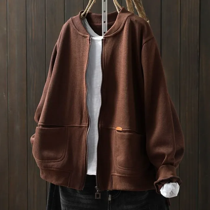 韓版休閒拉鍊外套-春秋寬鬆百搭棒球服風夾克