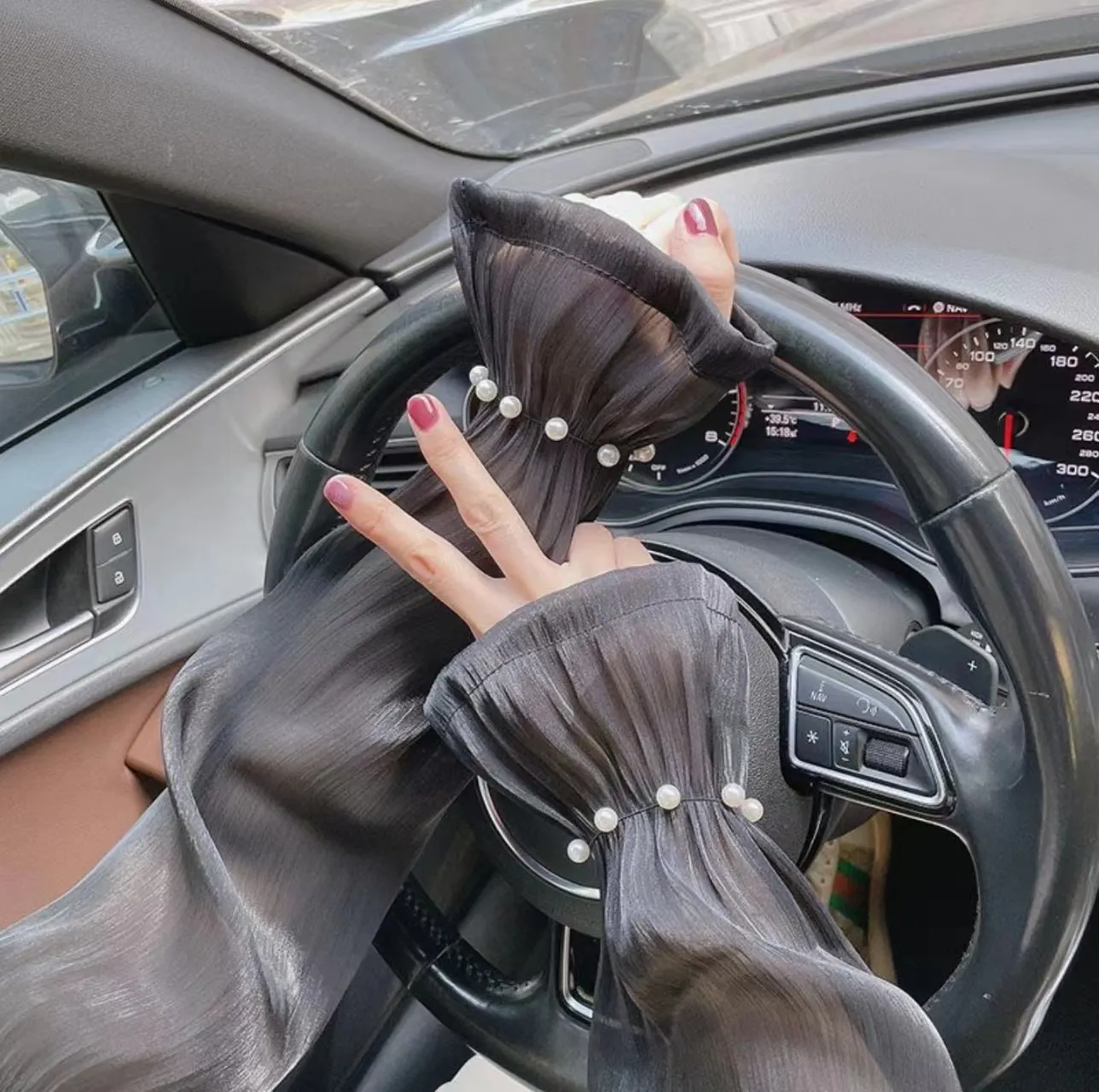 高顏值超輕透防曬袖套夏季開車必備 戶外騎行防紫外線薄款透氣泡泡袖手袖