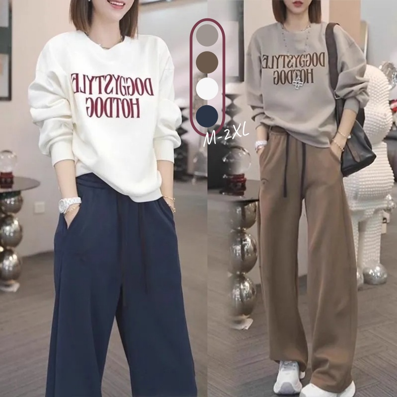 【單品可選】字母印花上衣＋休閒褲兩件式套裝 日常好搭 休閒風格
