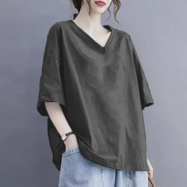 休閒·復古慵懶風設計感短袖t恤