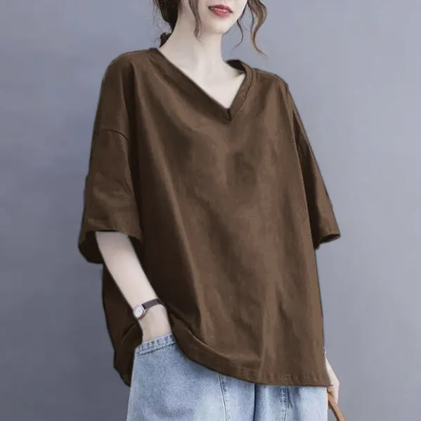 休閒·復古慵懶風設計感短袖t恤