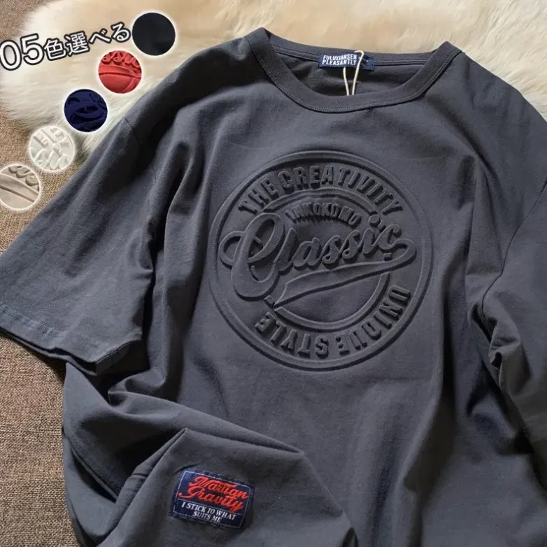 立體 凹凸字母 圓領 短袖 T恤 男女情侶 打底衫 上衣