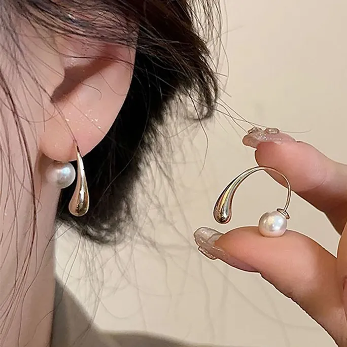 法式極簡高級感珍珠耳飾 氣質輕奢小眾設計感耳飾