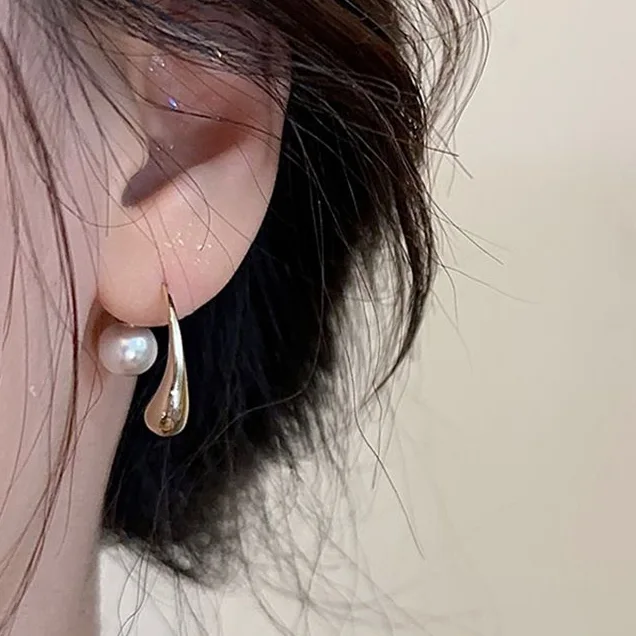 法式極簡高級感珍珠耳飾 氣質輕奢小眾設計感耳飾