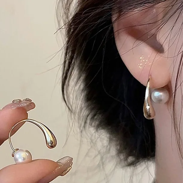法式極簡高級感珍珠耳飾 氣質輕奢小眾設計感耳飾