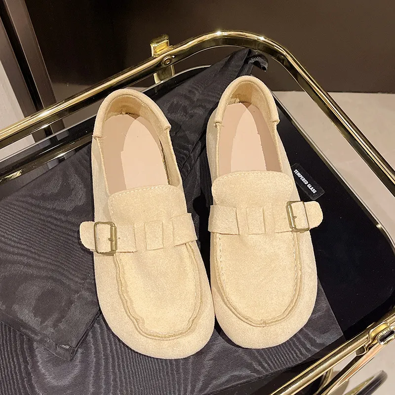 春秋復古平底樂福鞋-舒適軟底懶人鞋 時尚百搭單鞋