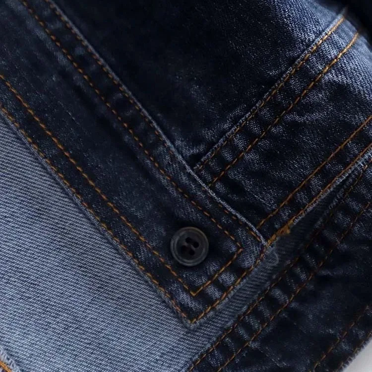 春秋藍色牛仔短版外套-時尚休閒通勤必備 原色設計簡約牛仔