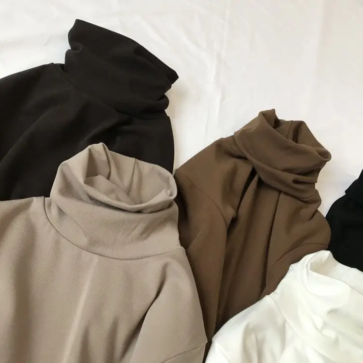 薄款高領/半高領內搭上衣  韓版修身素色長袖T恤