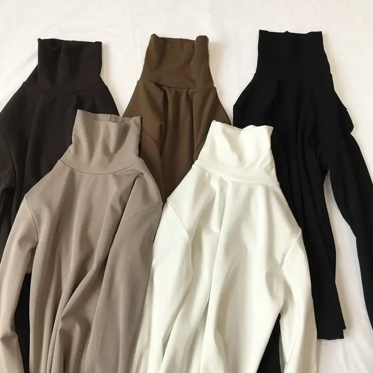 薄款高領/半高領內搭上衣  韓版修身素色長袖T恤