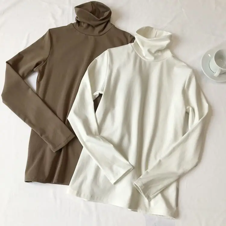 薄款高領/半高領內搭上衣  韓版修身素色長袖T恤