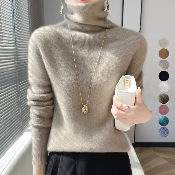 秋冬加厚羊毛高領顯瘦修身針織羊絨內搭上衣