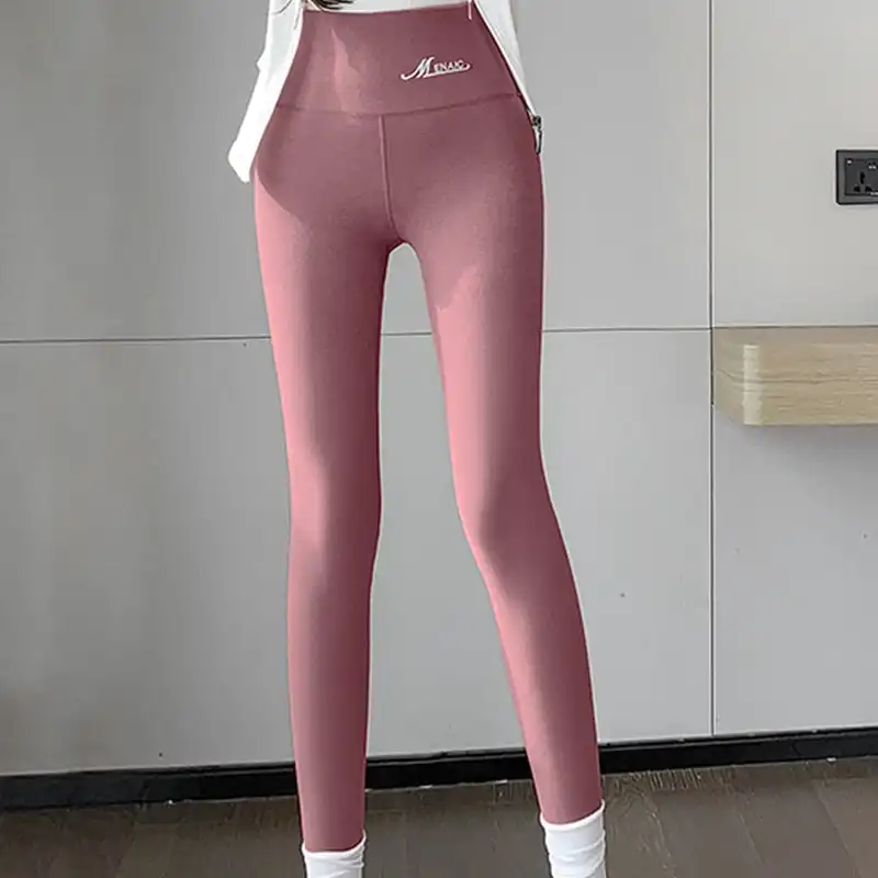 舒適彈力超顯瘦! 刷毛秋冬保暖高腰九分褲