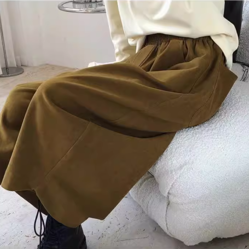 縮口寬褲小哈褲 秋冬日系復古寬鬆男友風收口褲