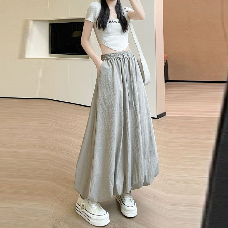 8色 多巴胺垂感花苞裙 霓光果凍色系傘狀剪裁半身裙