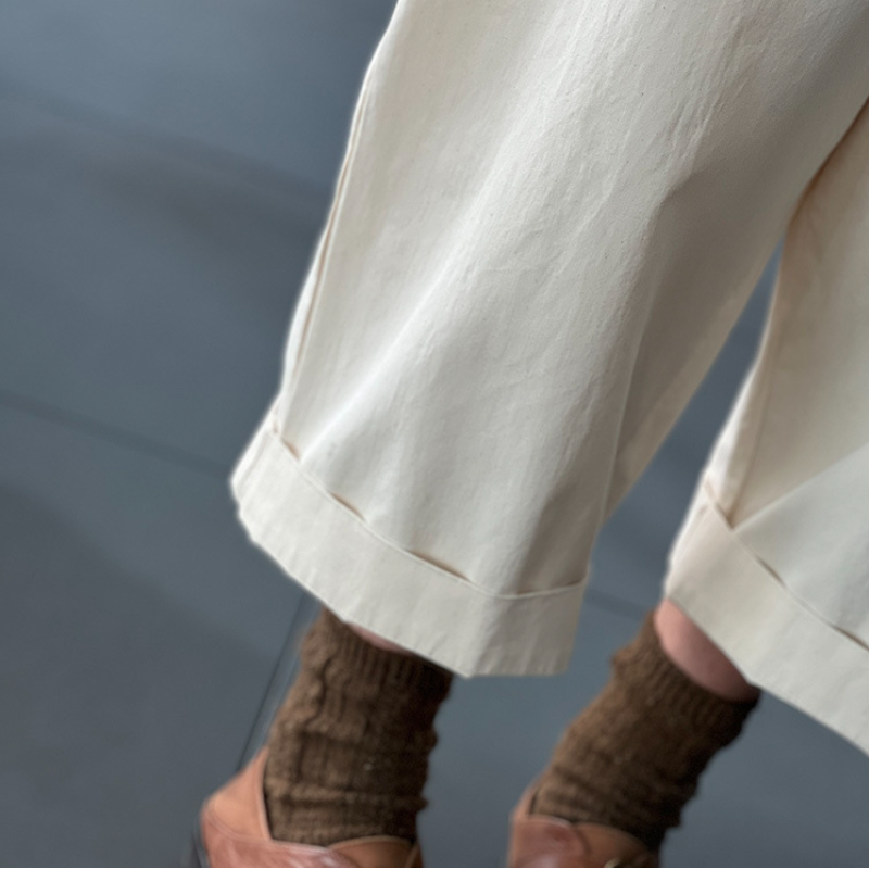 簡約．素色設計感高腰哈倫寬褲