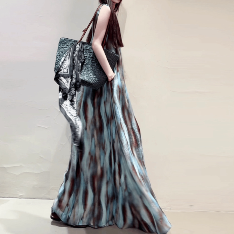 暈染度假風及踝背心洋裝氣質顯瘦