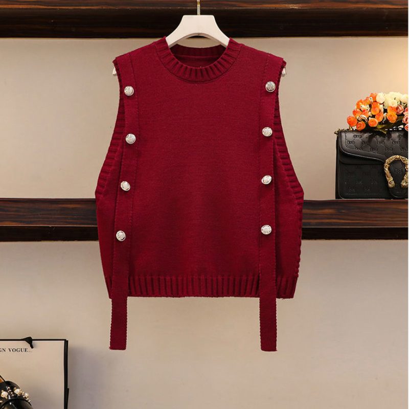 【單品可選】襯衫馬甲兩件套-春秋時尚減齡針織上衣套裝