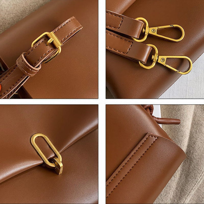 復古高質感鎖扣小方包 韓版氣質百搭