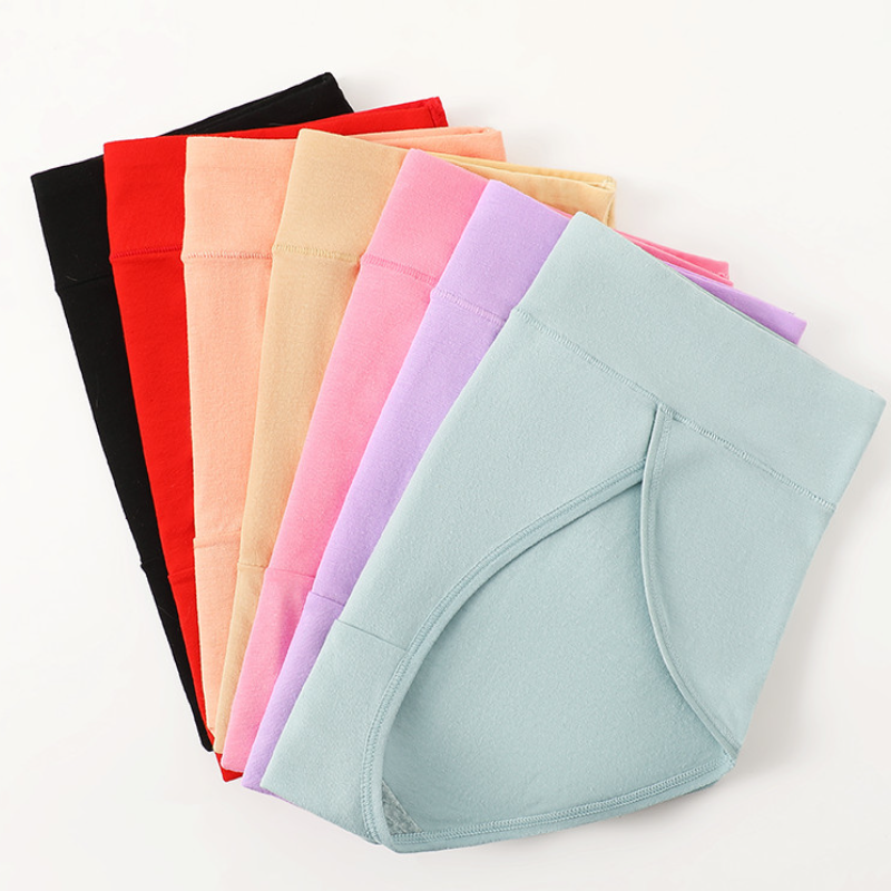兩條裝中腰收腹純棉內褲 寬褲口設計 抗菌提臀 大尺碼高彈力三角褲