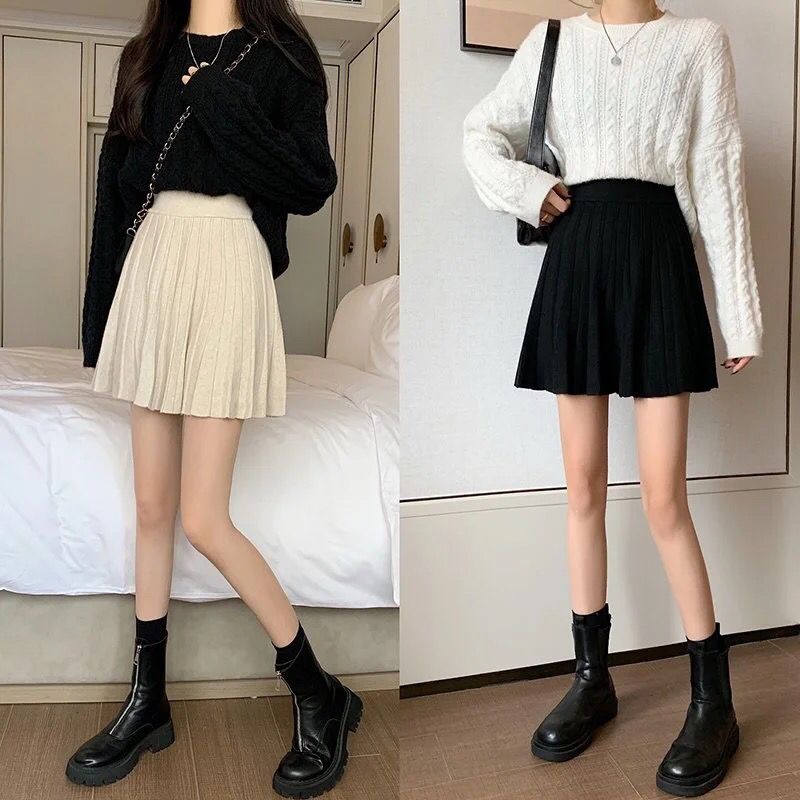 超彈!!秋冬韓版百褶針織短裙*4色(XL可穿)