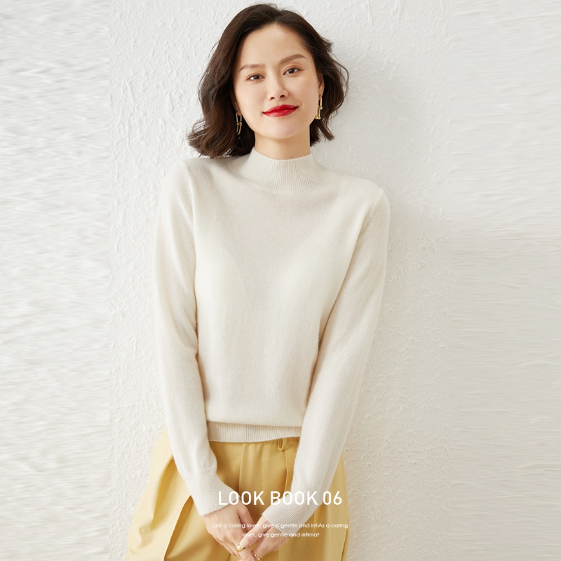 13色 半高領素色針織上衣 秋冬百搭款 修身剪裁毛衣