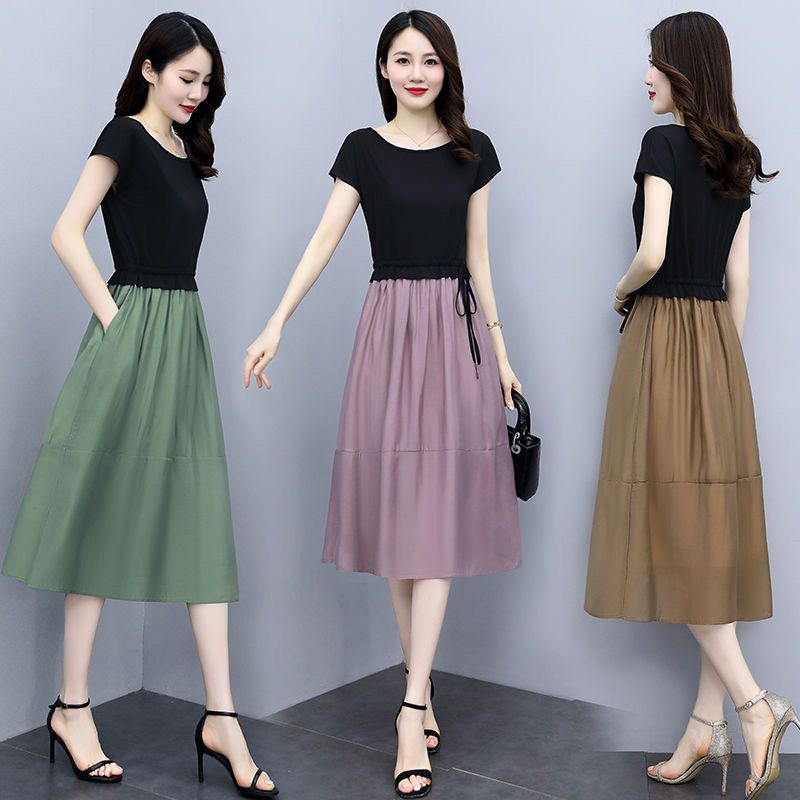 雪紡洋裝女 氣質收腰遮肚顯瘦小個子高端商務宴會約會