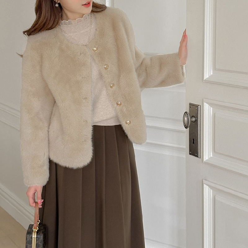 韓國花邊立領上衣-素面蕾絲婚禮OL針織長袖拼接親膚