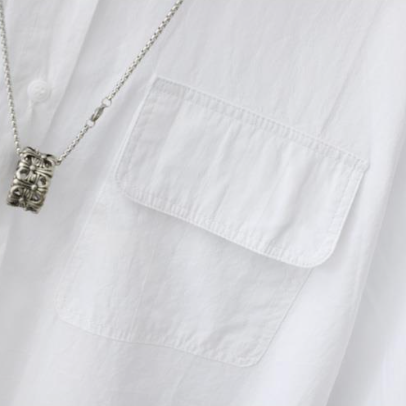 純棉素色襯衫外套 設計感寬鬆薄款上衣