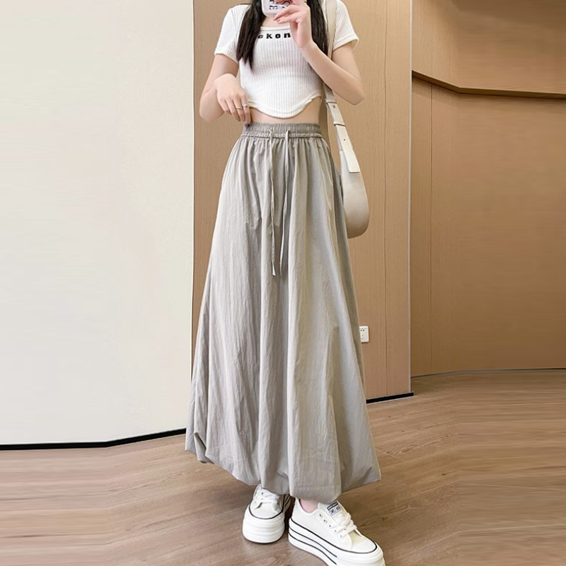 8色 多巴胺垂感花苞裙 霓光果凍色系傘狀剪裁半身裙