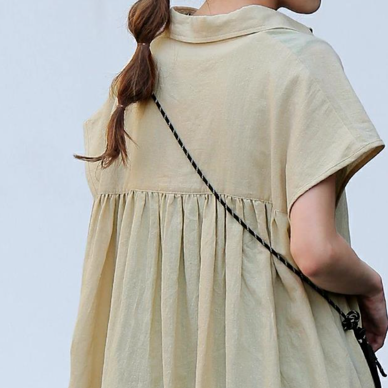 慵懶風 日系 樂天熱銷 翻領 遮肉款 大裙擺 休閒長洋裝