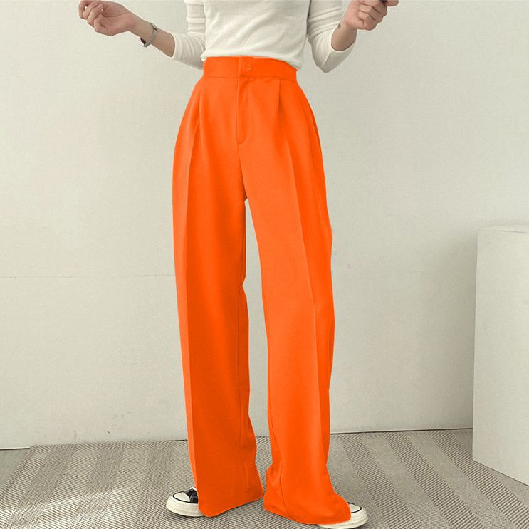 【單品可選】高級chic春秋季休閒翻領套裝 西裝外套高腰垂墜西裝寬褲兩件套