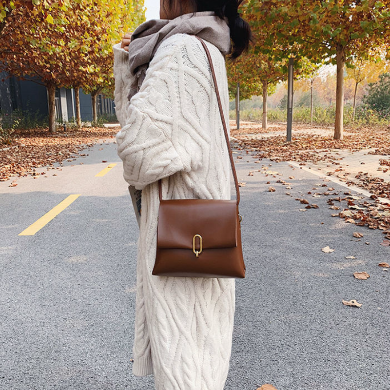 復古高質感鎖扣小方包 韓版氣質百搭