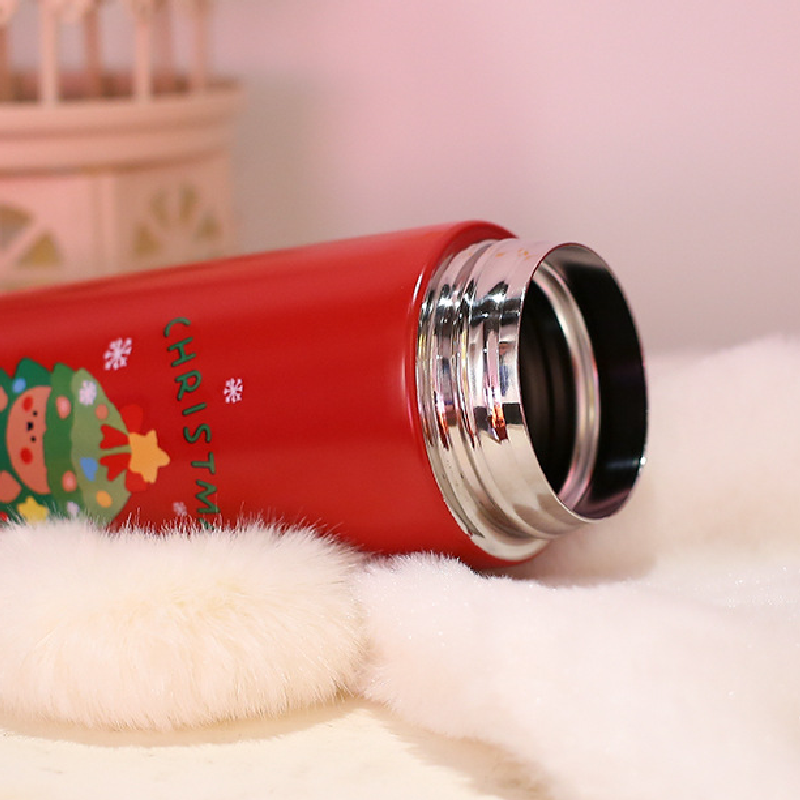 聖誕節超萌彈跳蓋不鏽鋼保溫瓶 學生情侶都愛的便攜隨手杯 禮物首選