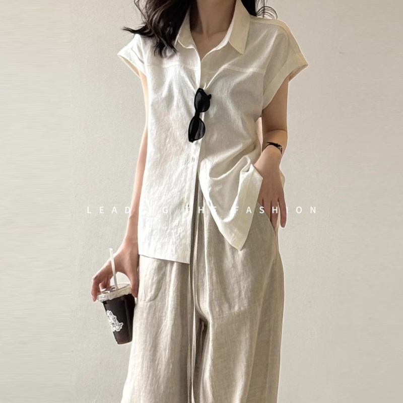 素面小飛袖襯衫 輕盈透氣 氣質通勤款