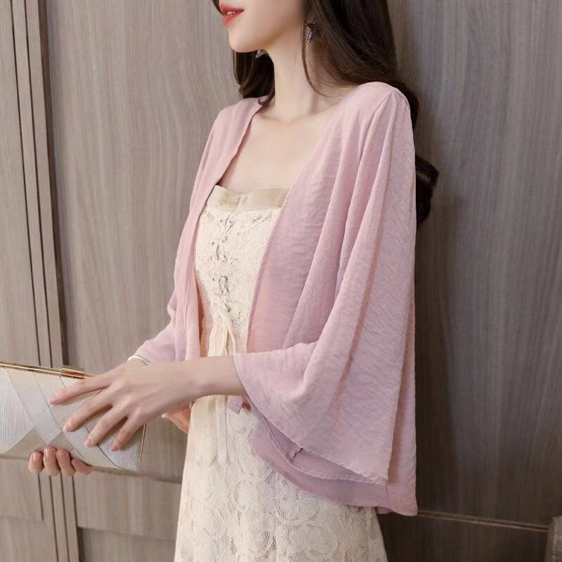 雪紡開襟衫罩衫 夏季防曬薄款韓版小開衫