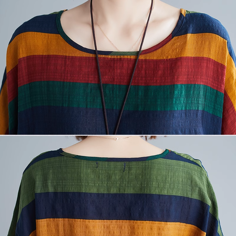 休閒·文藝優雅寬鬆蝙蝠袖上衣 寬鬆減齡t恤