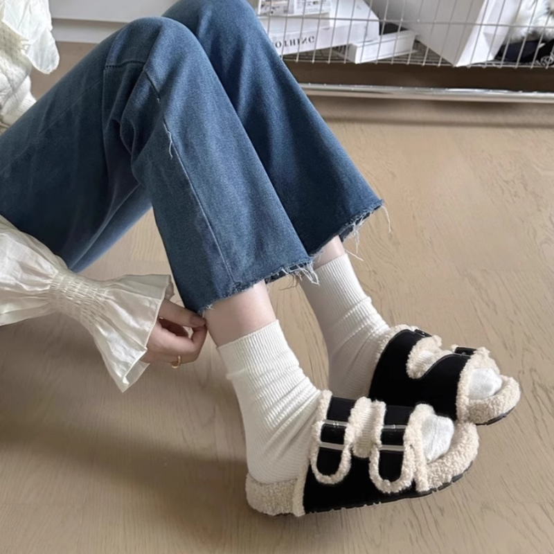 冬日慵懶羊羔絨拖鞋*2色(有40碼)
