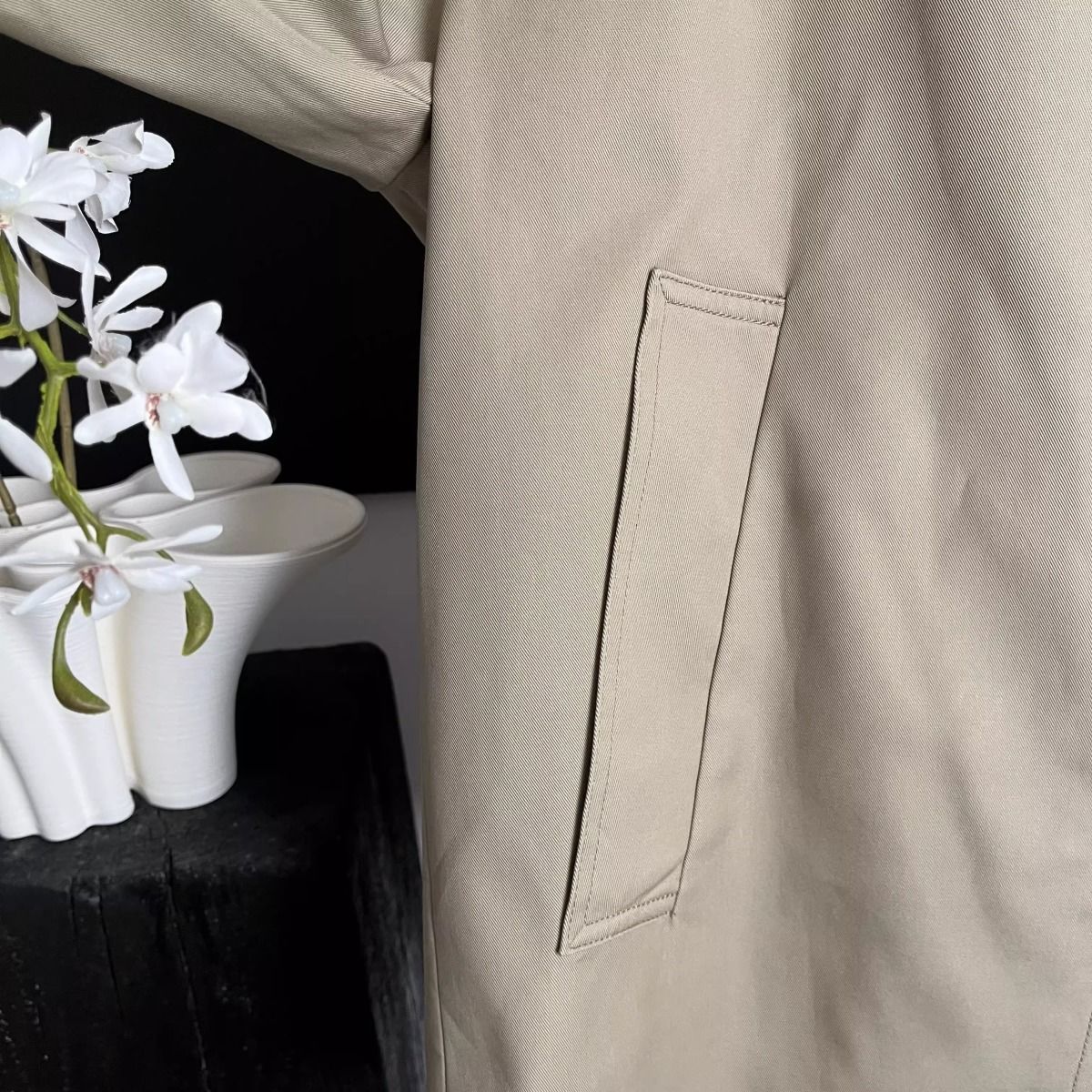 拼色英倫風長版風衣外套 寬版顯瘦 挺版設計 高級感經典款