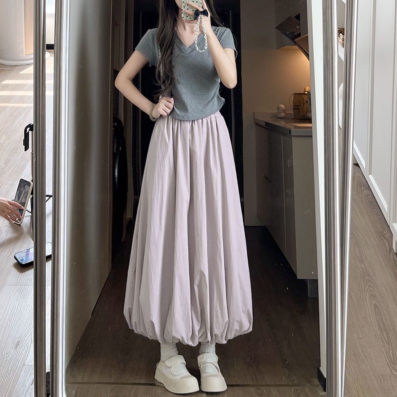 8色 多巴胺垂感花苞裙 霓光果凍色系傘狀剪裁半身裙