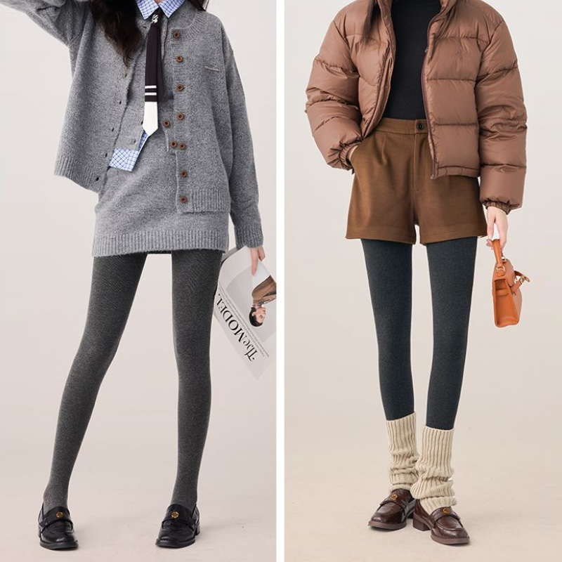 灰色保暖內搭褲襪 彈性支撐 秋冬加厚款 兩件更優惠