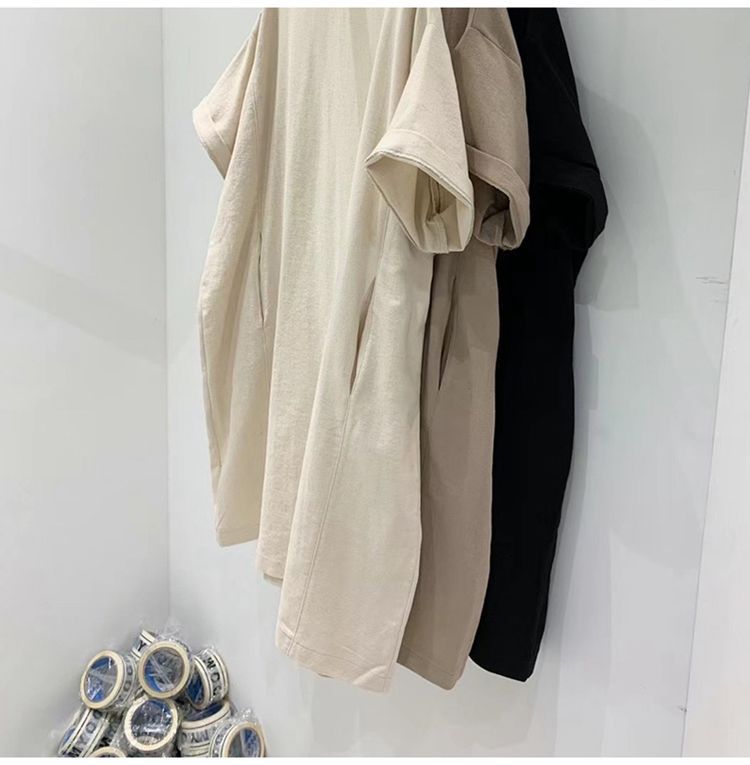 [特價出清]大尺碼慵懶風連身裙-韓版寬鬆中長款 簡約遮肉設計