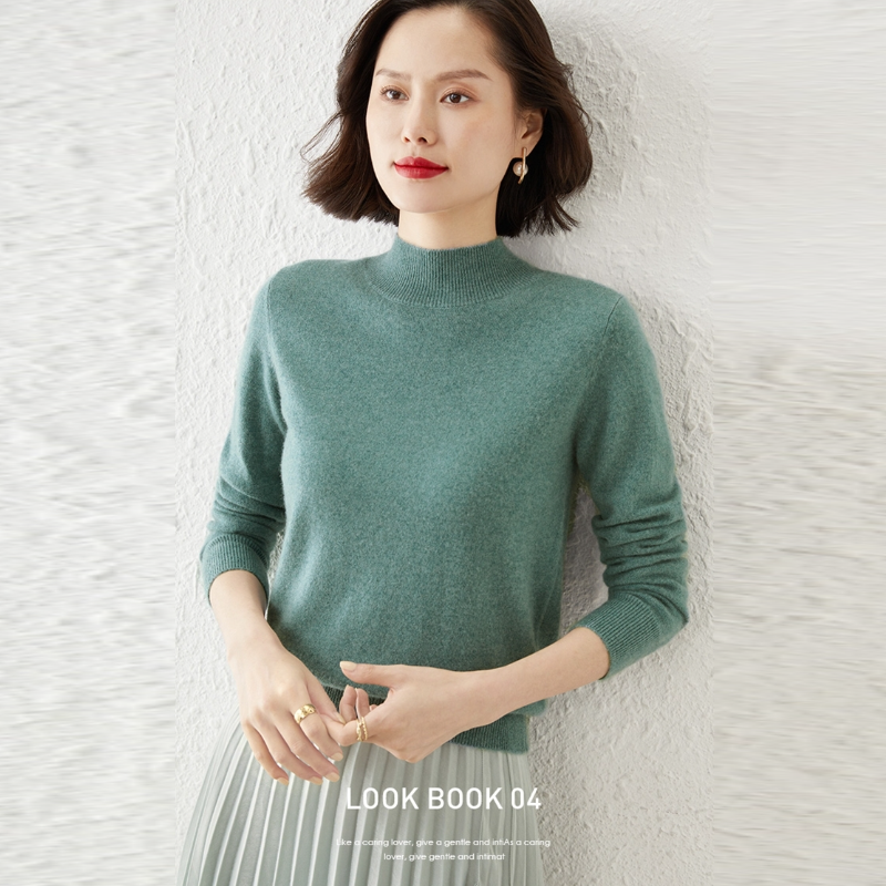 13色 半高領素色針織上衣 秋冬百搭款 修身剪裁毛衣