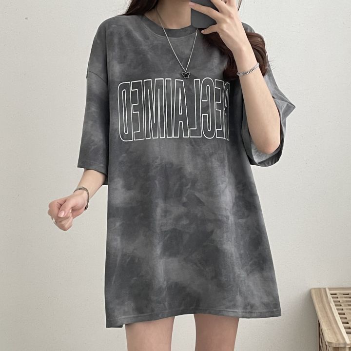 水洗暈染寬鬆短袖T恤 寬鬆街頭風 休閒百搭款