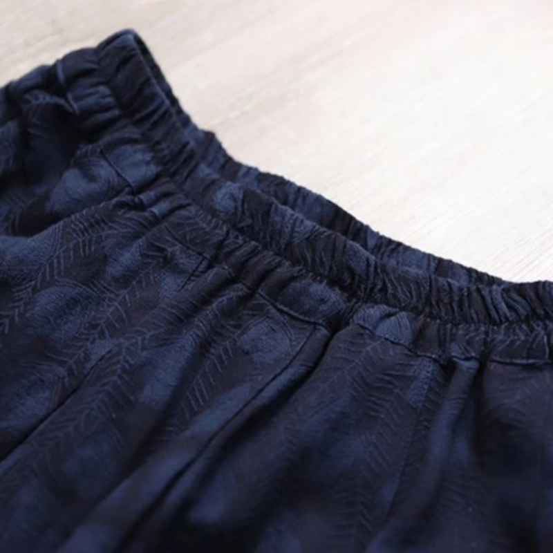 羽毛提花棉質高腰A字中長裙 秋冬文青感 顯瘦顯高