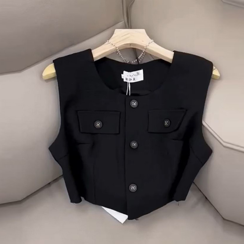 韓系兩件式套裝 無袖背心上衣＋寬褲 垂墜感 寬鬆顯瘦 外穿有型