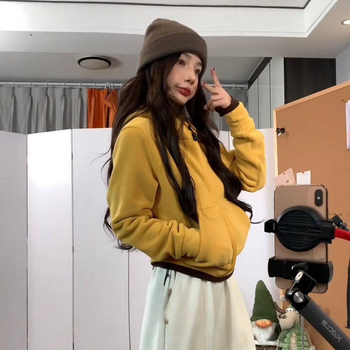 雙面絨連帽開襯外套 加絨加厚保暖 時尚百搭冬季外套