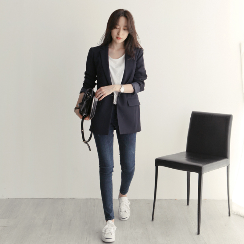 韓系 ‧ chic西裝外套純色港味長袖休閒風 顯瘦韓版
