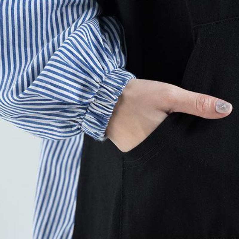 大尺碼秋季洋氣連帽上衣 拼接格紋連帽連身裙 拼接洋裝