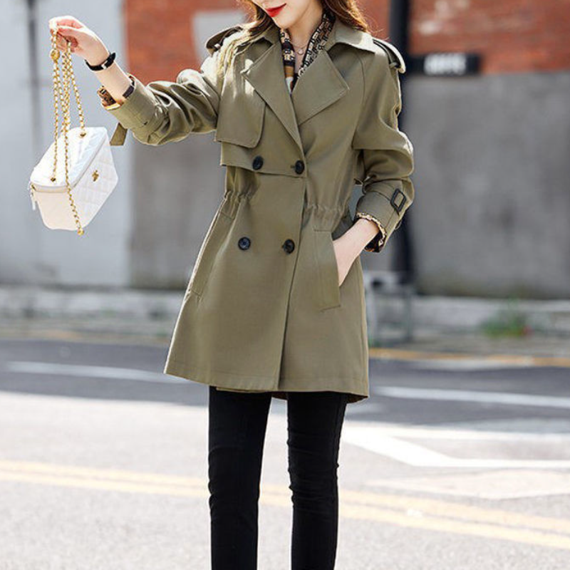 時尚升級秋冬風衣外套 寬鬆顯瘦收腰英倫風中長款