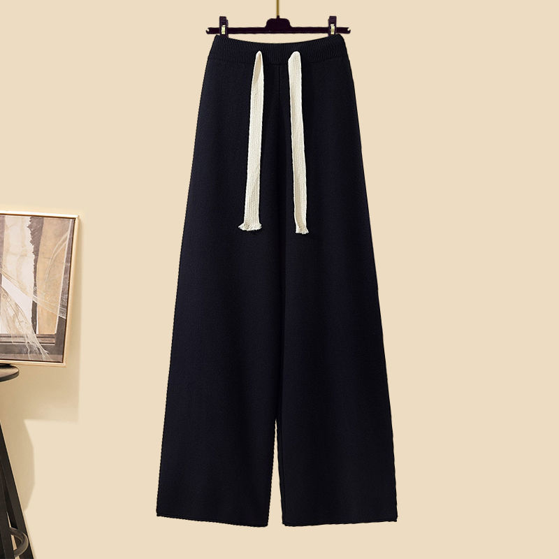 【單品可選】冬季套裝長款針織外套搭配針織毛衣寬褲三件套